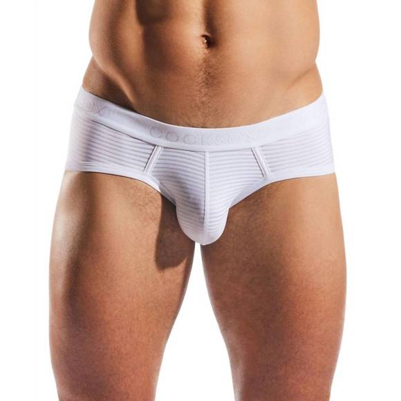 NEW COCKSOX demi-sheer sports brief in bianco - Picture 1 of 3